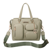 Imagem da oferta Bolsa Satchel Grande Fellipe Krein Ss23 Pockets Fk606 - Verde