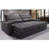 Imagem da oferta Sofá Retrátil e Reclinável 2,15m Molas Ensacadas Cama inBox Spazus com Bordado 3D Velusoft Cinza