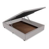 Imagem da oferta Base Box Baú Linho Areia Pés de Madeira