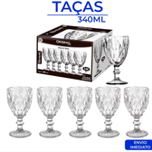 Imagem da oferta Jogo Taças Vidro 340Ml Diamond Bico Jaca Abacaxi Conjunto Taça Para Água Vinho Tinto Suco Diamante