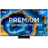 Imagem da oferta Smart TV 75"4K UHD QLED Mini LED TCL 75C755 Wi-Fi Bluetooth 4 HDMI 2 USB