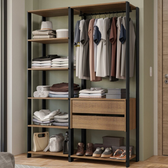 Imagem da oferta Guarda-roupa Closet Modulado Valencia 2 Gavetas 129cm Rustic/preto Madesa