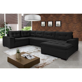 Imagem da oferta Sofá de Canto 6 Lugares com Chaise Suede Aveludado Viena Império Estofados