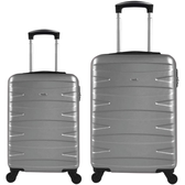 Imagem da oferta Kit 2 Malas de Viagem de Bordo Carry On Cinza Fibra Abs 20" e 18"