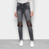 Imagem da oferta Calça Jeans Everlast Boyfriend Tela Feminina - Preto