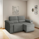 Imagem da oferta Sofá Desmontável Retrátil 2 Lugares Fox 1,50m Suede Cinza
