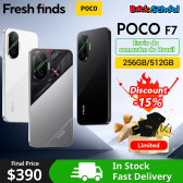 Imagem da oferta POCO F7 5G Versão Clobal Smartphone Snapdragon 8s Gen 4 6,83 '' Display AMOLED 6500mAh Bateria