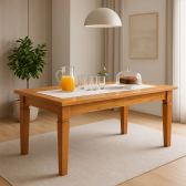 Imagem da oferta Mesa De Jantar 1,5 M Em Madeira Maciça Natural