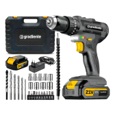 Imagem da oferta Parafusadeira Furadeira De Impacto Profissional Gradiente Gpb21vwd Sem Fio Bateria 21v Com Maleta 60hz