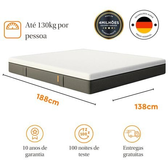 Imagem da oferta Colchão Casal Emma Original - 10 anos de garantia certificação internacional - (138X188cm)