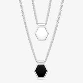 Imagem da oferta Colar Escapulário Hexagonal com Ágata Negra em Prata 925