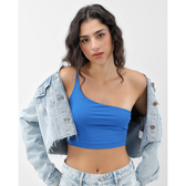 Imagem da oferta Regata cropped um ombro só azul | Pool by