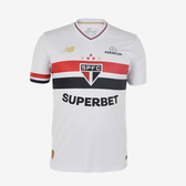 Imagem da oferta Camisa Masculina NB Torcedor Home SPFC 2025 CP Masculino BrancoVermelhoPreto 2GG