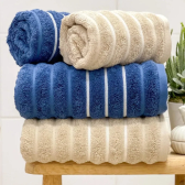 Imagem da oferta Jogo De Toalha 100% Algodão 450g/m² 4 Peças Banho E Rosto