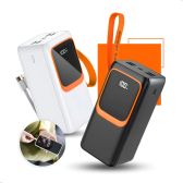 Imagem da oferta Power Bank Turbo Carregador Portátil 50.000mah Digital Usb Rápido Display Digital Branco Nixzen