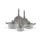 Imagem da oferta Brinox - Jogo de Panelas Antiaderente Ceramic Life 5 Peças Marble Blend com Indução - Cinza Claro