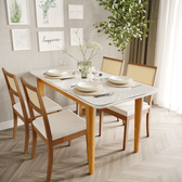 Imagem da oferta Mesa de Jantar 6 Lugares 1,60m Tampo MDF e Vidro - MadaeiraMadeira