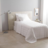 Imagem da oferta Buddemeyer Kit Colcha Solteiro Cetim 300 Fios Damask Stripes 100% Algodão Penteado Branco 2 peças