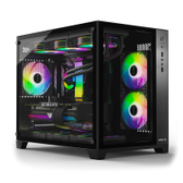 Imagem da oferta Gabinete Gamer Hyrax HGB710 Mini Tower M-ATX Frente e Lateral Em Vidro Temperado Preto - HGB710B