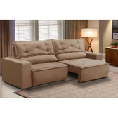Imagem da oferta Sofá Retrátil e Reclinável 3 lugares com Molas 1,80m Livia Suede Adonai Estofados