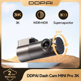 Imagem da oferta Câmera Veicular DDPAI MINI Pro 3K 1620P HDR Wi-Fi Controle por Voz Visão Noturna WDR Monitoramento 24H 143° DVR