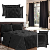 Imagem da oferta Kit Quarto 4 Peça - Cobre leito Império + Cortina Roma 3 metros + 2 Porta travesseiro Jogo de cama Decoração de q