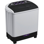 Imagem da oferta Lavadora 2 em 1-10 Kg - Lava 6 Kg e Centrifuga 4 Kg - Praxis Eletrodomésticos - 220v Branco e Preto