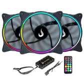 Imagem da oferta Kit Com 3 Ventoinhas Rise Mode Laser 120mm ARGB Preto - RM-RGB-05-5V