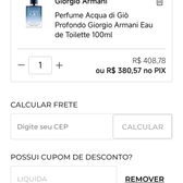 Imagem da oferta ACQUA di GIO PROFONDO EDT 100ML