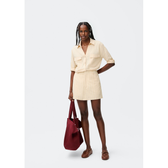 Imagem da oferta Shorts Saia Fio Tinto Em Alfaiataria - Bege