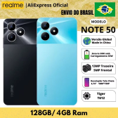 Imagem da oferta Celular Realme Note 50 128GB ROM / 4GB RAM | Envio do Brasil | Smartphone 4G ROM Global Processador Tiger T612 128GB
