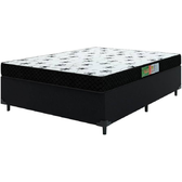 Imagem da oferta Cama Box Casal Colchão Espuma 138x188x50cm Polar Branco/Preto