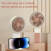 Imagem da oferta Mini Ventilador Portátil Silencioso Recarregável MãoMesa com Suporte de Celular.