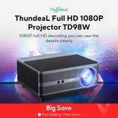Imagem da oferta ThundeaL-Projetor LED com foco automático Smart Home Theater Beamer Vídeo 3D Android 4K Wi-Fi TD98 TD98W PK