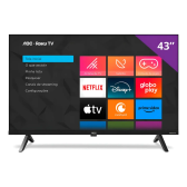 Imagem da oferta Smart Tv Aoc 43'' Led Roku Full Hd Wi-fi 43s504578g Bivolt