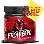 Imagem da oferta Pré Treino Prohibido Hardcore Pre-Workout 3VS Nutrition - Suplemento energético - 2 gr de Beta Alanina - Para homens e