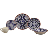 Imagem da oferta Aparelho de Jantar Chá 30 Peças Haus Cerâmica - Azul e Branco Redondo Soho Lisboa