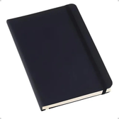 Imagem da oferta Caderneta De Anotação Executiva Tipo Moleskine Preta Com Pauta 80 Folhas Em Couro Sintético Pronto Para Personalizar