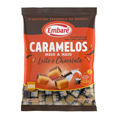 Imagem da oferta Embaré Caramelos Meio a Meio Sabor LeiteChocolate 660g