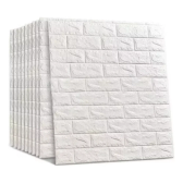 Imagem da oferta 10 Placas Auto Adesivas Colaí Adesivo Decorado Banheiro 3d Papel Parede Tijolinho Branco