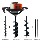 Imagem da oferta Perfurador Solo Trado Gasolina C/3 Brocas + Extensão 1,20m