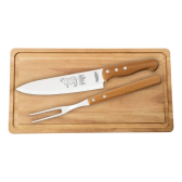 Imagem da oferta Kit Churrasco 3 Peças Madeira Natural Com Tábua Tramontina