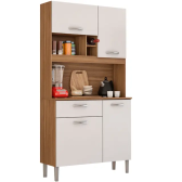 Imagem da oferta Cozinha Compacta 4 portas 1 Gaveta Malta Demóbile - Amendola/Branco