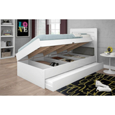 Imagem da oferta Bicama solteiro bau larissa com cama auxiliar Framar - BRANCO