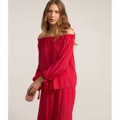 Imagem da oferta Blusa Ombro a Ombro em Viscose com Amarração no Punho