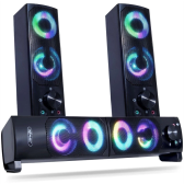 Imagem da oferta Caixa de Som SoundBar Pc Gamer Subwoofer P2 Led Rgb Pc Notebook Celular Tablet