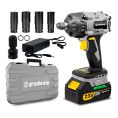 Imagem da oferta Chave De Impacto Parafusadeira Bateria Lítio 21v Brushless Com Maleta e Soquetes Impacto GCI21V Gradiente