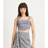 Imagem da oferta Blusa Cropped em Jacquard Xadrez com Fivelas nas Alças