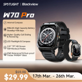 Imagem da oferta Smartwatch Blackview 2025 à prova d'água W70 pro com iluminação bússola