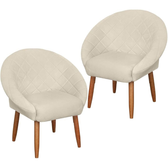 Imagem da oferta Poltrona Cadeira para Recepção sala de estar Sala de Leitura resistente reforçada tecido veludo pés madeira MOBLAN d